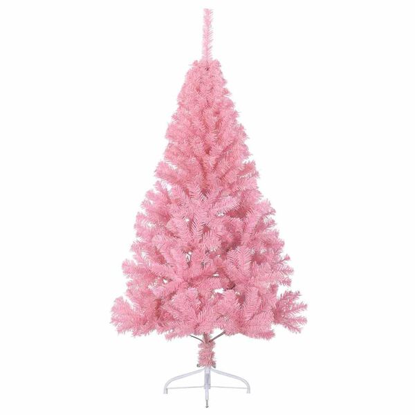 vidaXL K&uuml;nstlicher vorbeleuchteter Weihnachtsbaum Rosa 180 cm PVC