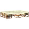 vidaXL Outdoor-Sofagarnitur mit Kissen 10 pcs Natur und Creme