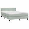 vidaXL Boxspringbett mit Matratze Hellgrau 160x220 cm Samt
