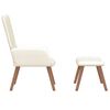 vidaXL Relaxsessel mit Hocker Cremewei&szlig; Samt