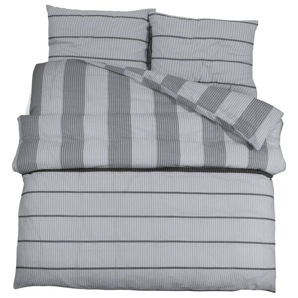vidaXL Bettw&auml;sche-Set Grau 200x200 cm Baumwolle