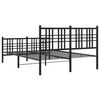 vidaXL Bettgestell mit Kopf- und Fu&szlig;teil Metall Schwarz 137x190 cm