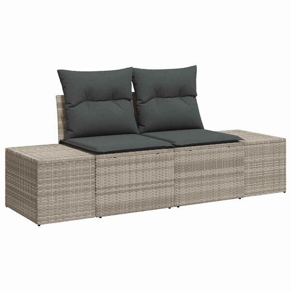 vidaXL Gartensofa-set 5 pcs Hellgrau Poly-Rattan