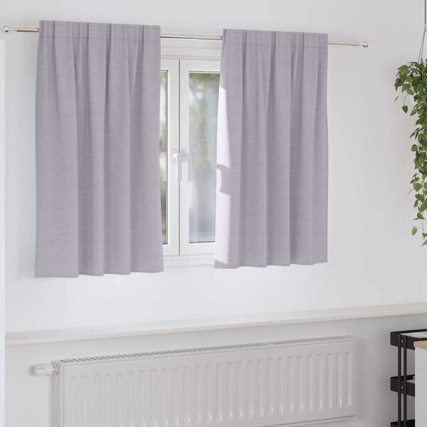 vidaXL Verdunkelungs-Vorhänge mit Ringen 2 pcs Metallic Grau
