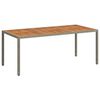 vidaXL Gartentisch 190x90x75 cm Poly Rattan und Akazienholz Grau