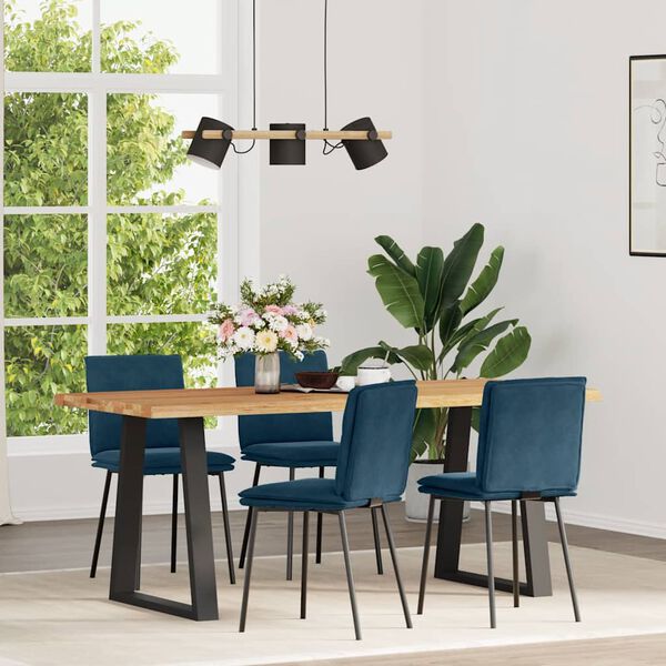 vidaXL Esszimmerst&uuml;hle 4 Stk. Blau Samt