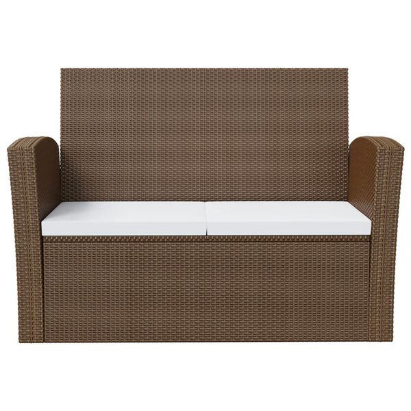 vidaXL 16-tlg. Garten-Lounge-Set mit Auflagen Poly Rattan Braun