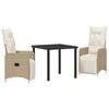 vidaXL Garten Essgruppe 3 pcs Beige Poly-Rattan