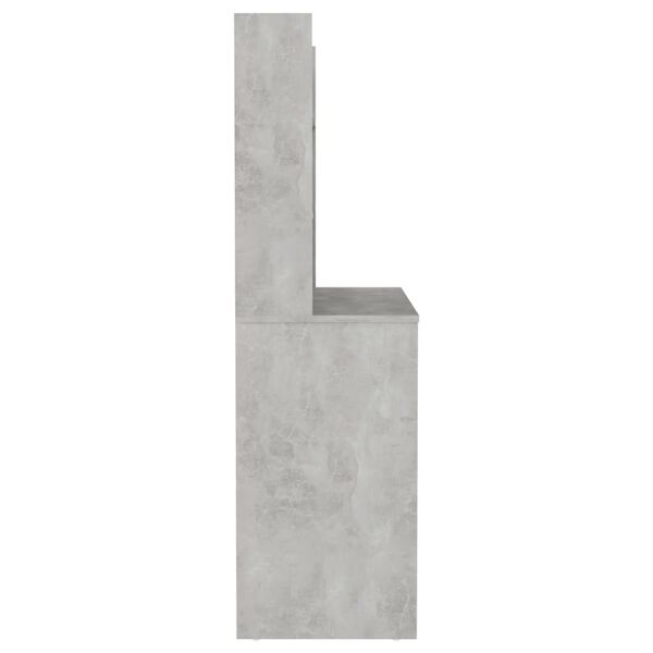 vidaXL Schminktisch mit LED-Beleuchtung 100x40x135 cm MDF Betongrau