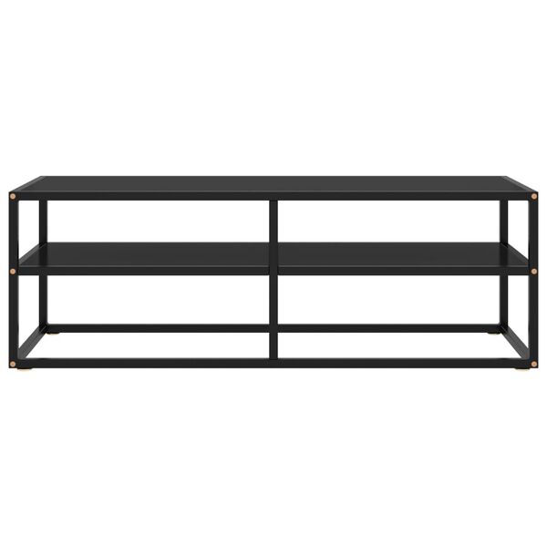 vidaXL TV-Schrank Schwarz mit Schwarzem Hartglas 120x40x40 cm