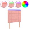 vidaXL LED Kopfteil Rosa 90x5x118/128 cm Samt