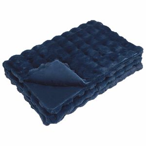 vidaXL Rutschfeste Decke aus Kunstkaninchenfell Olite Marineblau