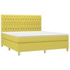 vidaXL Boxspringbett mit Matratze & LED Gr&uuml;n 180x200 cm Stoff