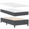 vidaXL LED Boxspringbett Dunkelgrau und Wei&szlig; 100 x 200 cm Cordstoff