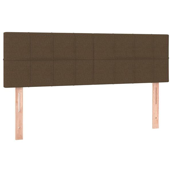 vidaXL Kopfteile 2 Stk. Dunkelbraun 72x5x78/88 cm Stoff