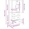 vidaXL Highboard mit Schubladen 2 pcs Artisan-Eiche 69,5 x 34 x 180 cm