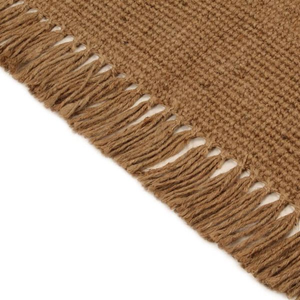 vidaXL Teppichl&auml;ufer mit Fransen 100x300 cm Jute