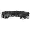 vidaXL Outdoor-Sofagarnitur 11 stk. Schwarz und Dunkelgrau Polyester