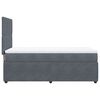 vidaXL Boxspringbett mit Matratze Dunkelgrau 90x190 cm Samt