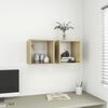 vidaXL Wandschrank Wei&szlig; Sonoma-Eiche 37x37x37 cm Holzwerkstoff