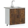 vidaXL Waschbecken-Unterschrank mit T&uuml;r Lucca 2 pcs Ger&auml;ucherte Eiche