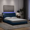 vidaXL Bettgestell mit LED ohne Matratze "Hvar" Blau 140x190 cm Stoff