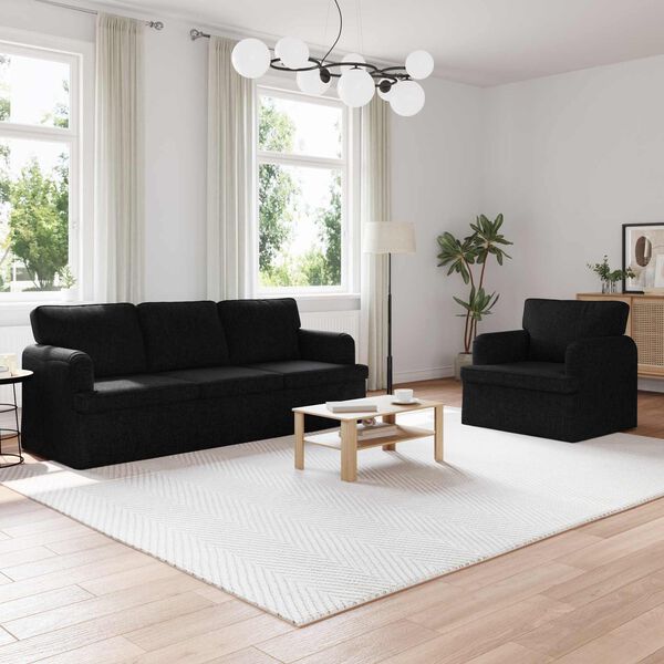 vidaXL Sofa 2 pcs Schwarz