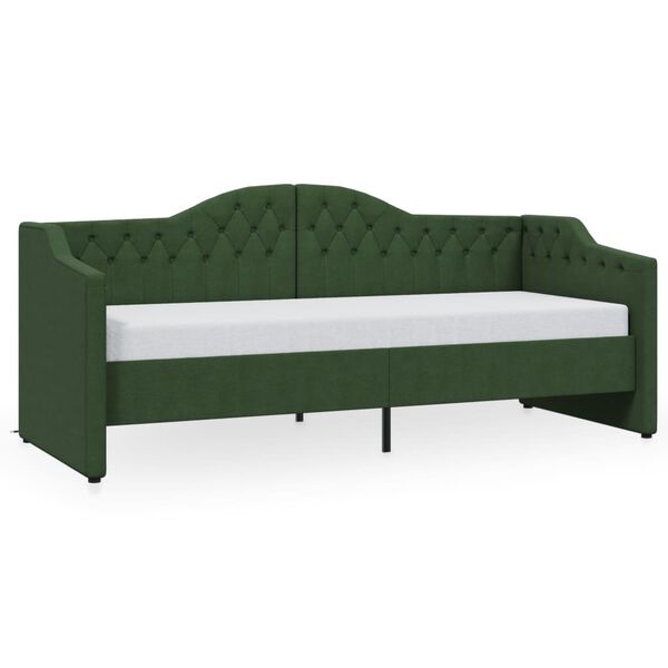 vidaXL Tagesbett mit Matratze USB Dunkelgr&uuml;n Stoff 90x200 cm
