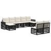 vidaXL Gartensofa-set 9 stk. Schwarz und Cremewei&szlig; Poly-Rattan