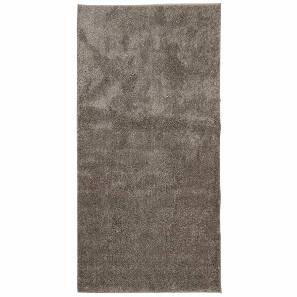 vidaXL Teppich ISTAN Hochflor Gl&auml;nzend Grau 100x200 cm