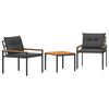 vidaXL Gartenm&ouml;bel-Set 3 Stk. Dunkelgrau Poly-Rattan