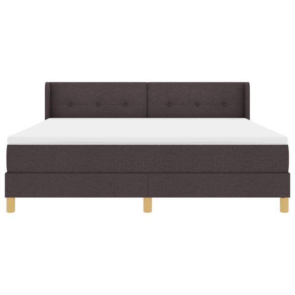 vidaXL Boxspringbett mit Matratze Dunkelbraun 200 x 180 cm Polyester