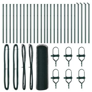 vidaXL Bodenmontierter Sechseckzaun 50 x 0,8 m PVC-beschichteter Stahl