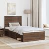 vidaXL Bettrahmen Braun Eichen-Optik 100 x 200 cm Massives Kiefernholz