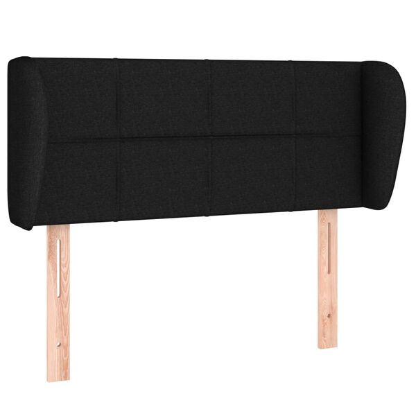 vidaXL Kopfteil mit Ohren Schwarz 103x23x78/88 cm Stoff