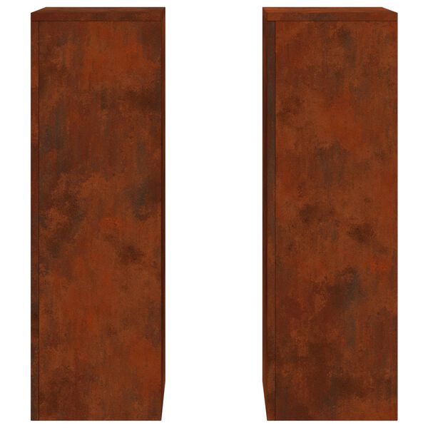 vidaXL Pflanzenst&auml;nder 2 pcs Rostig 24 x 24 x 75 cm Wetterfeststahl