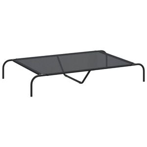vidaXL Hundebett Erh&ouml;ht Schwarz 130x80x20 cm Textilene und Stahl