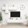 vidaXL 7-tlg. TV-Schrank-Set Wei&szlig; Holzwerkstoff