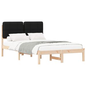vidaXL Bettgestell mit gepolstertem Kopfteil Schwarz 120 x 200 cm