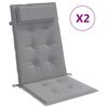 vidaXL Hochlehner-Auflagen 2 Stk. Grau Oxford-Gewebe
