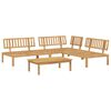 vidaXL Sofa Set mit Kissen Uni 4 pcs Beige Massivholz Akazie
