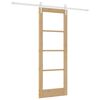vidaXL Schiebet&uuml;r Braun 73,5 x 198,5 cm Holz und Metall