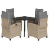 vidaXL 5-tlg. Garten-Essgruppe mit Kissen Beigemischung Poly Rattan