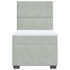 vidaXL Boxspringbett mit Matratze Hellgrau 80x200 cm Samt
