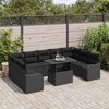 vidaXL Gartensofa-set mit Kissen mit Kissen 10 pcs Schwarz Poly Rattan