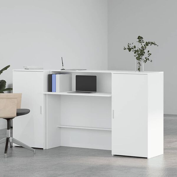 vidaXL Empfangstheke Wei&szlig; 200x50x103,5 cm Holzwerkstoff