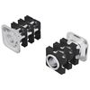 vidaXL Gewinderohr Einsatz 2 pcs Schwarz und Silber Verzinkter Stahl