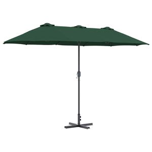 vidaXL Garten-Sonnenschirm Gr&uuml;n 370 x 197 x 239 cm