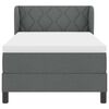 vidaXL Boxspringbett mit Matratze Dunkelgrau 100 x 200 cm Stoff