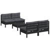 vidaXL 5-tlg. Garten-Lounge-Set mit Anthrazit Kissen Kiefernholz